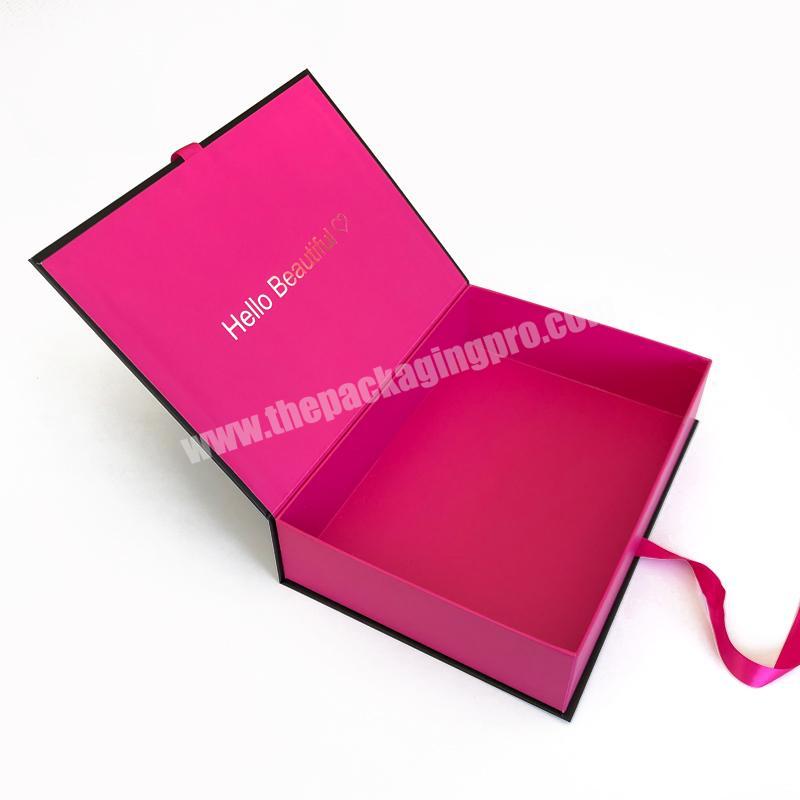 Custom luxury Cardboard Magnetic gift box for Women bikini Swimwear sweater pajama Packing Box Print Bra Lingerie Packaging Box