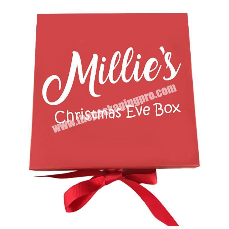 Custom luxury Christmas Candy Cookie Chocolate Cake Box Packaging Cardboard Ribbon Magnetic Gift Merry Christmas Eve Boxes