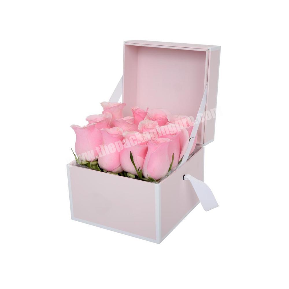 Custom luxury pink flower packaging gift display box