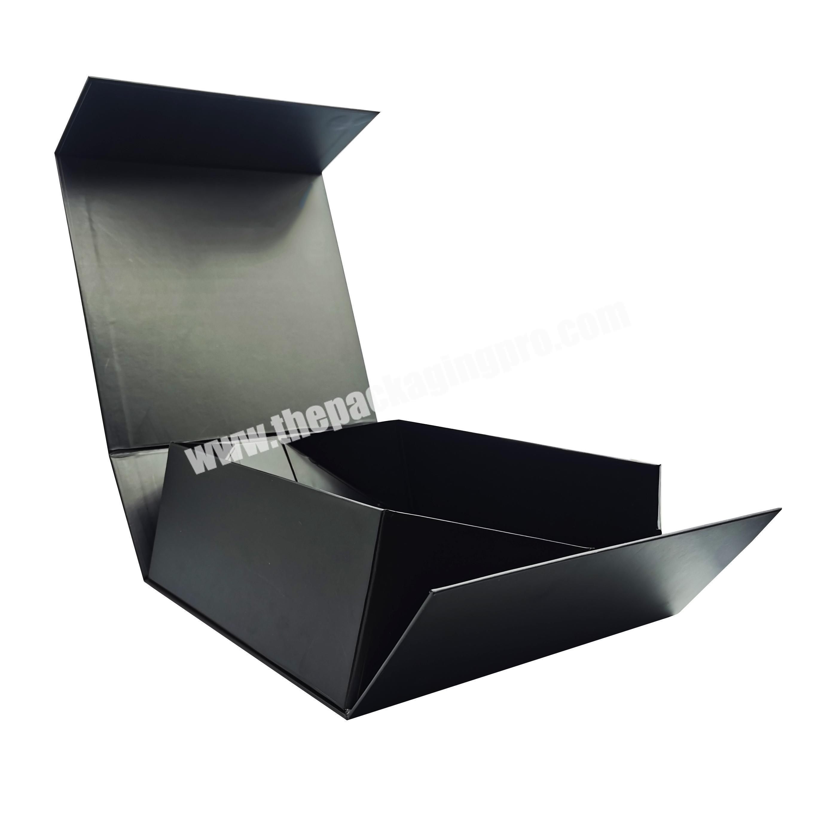 Custom magnetic black cardboard folding custom logo gift box
