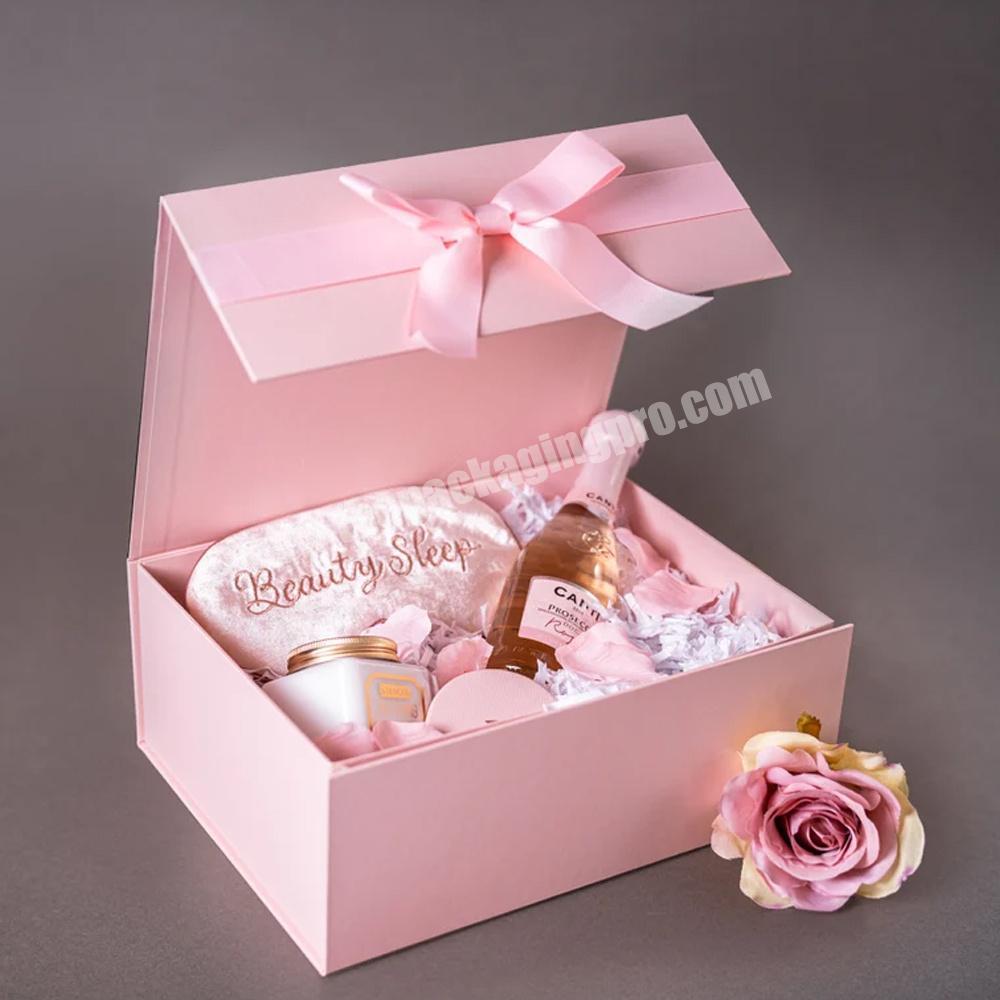 Custom magnetic folding wedding bridesmaid gift packaging boxes gift packaging birthday party gift luxury folding magnetic box