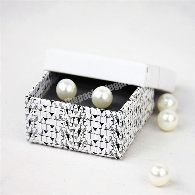 Custom new design square paper jewelry earring packaging box with logo and velvet foam insert