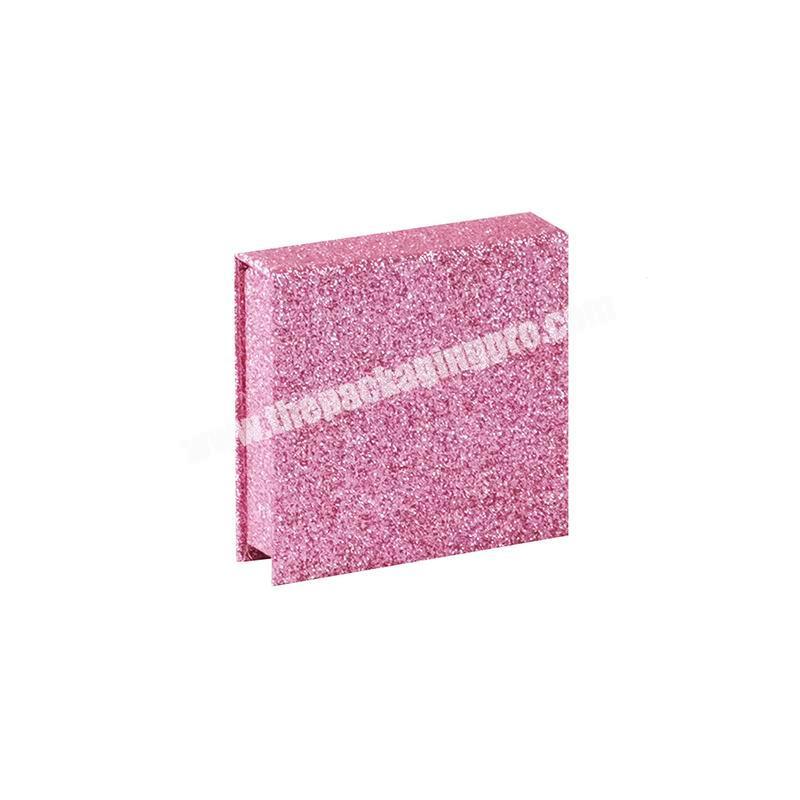 Custom pink empty small glitter eyelash paper packaging gift box