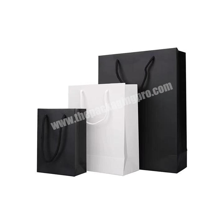 Custom premium high quality gift shopping paper bag with logo cosmetic packaging bag black paper bag