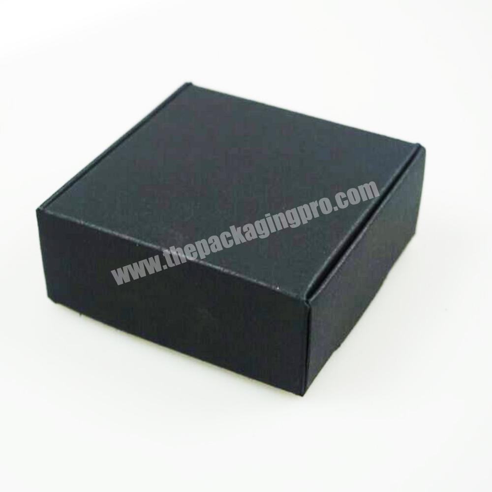 Custom  printed gold foil logo business matte black corrugated paper shipping  luxury hair bundles packaging box for hat