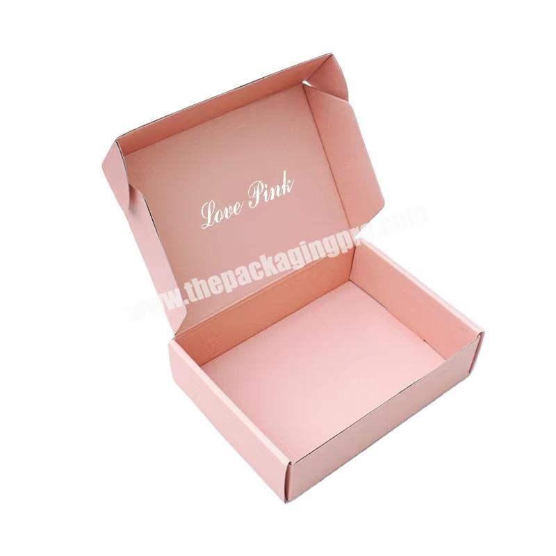 Custom printed pink color corrugated paper packaging swimwear packaging mailer boxes