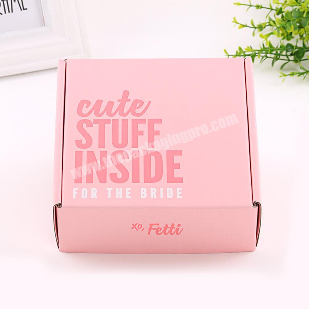 Custom printing eco T-shirt packaging box Pink shipping corrugated cardboard mailer box for clothes