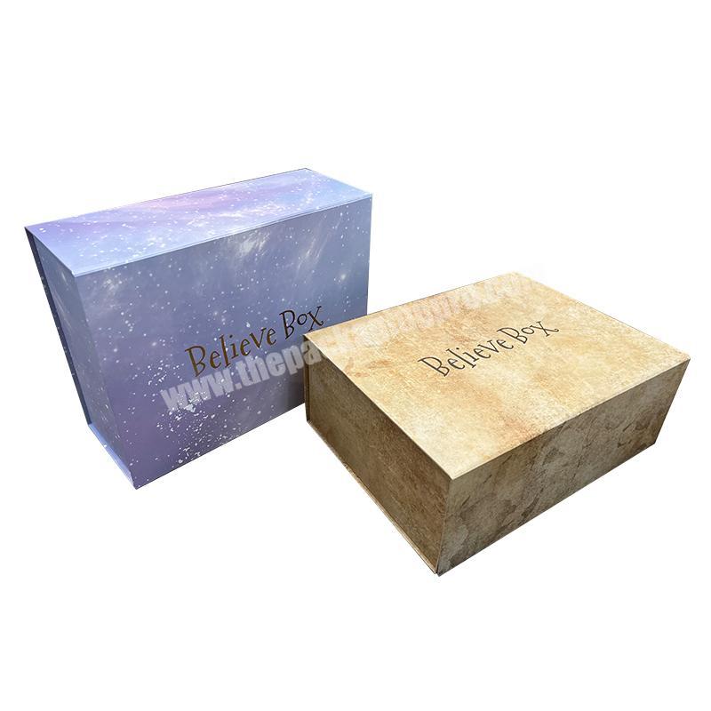 Custom printing luxury rigid magnetic folding paper packaging gift box for packing skin care serum set packaging