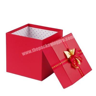 Custom printing wholesale extra large cubic square red doll gift packaging storage paper box big doll boxes with lids