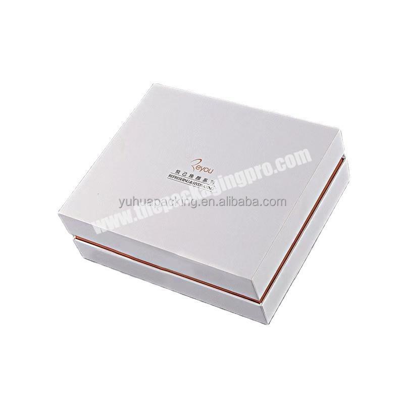 Custom rigid gift paper packaging box for skincare products lid and bottom box with logo hinged top and base candle boxes