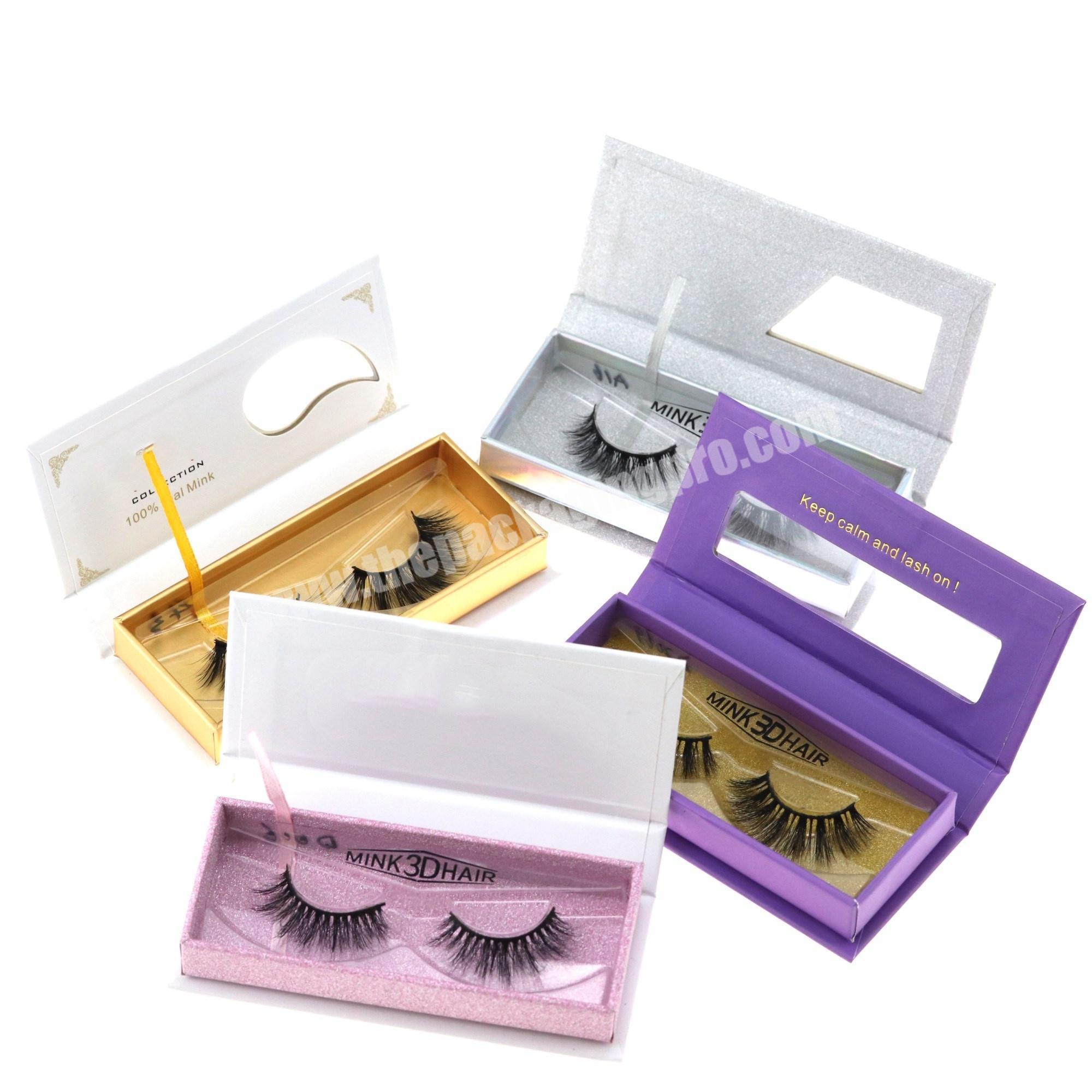 Custom small magnetic closure paper false lashes extension storage boxes private label empty lash packaging box with insert