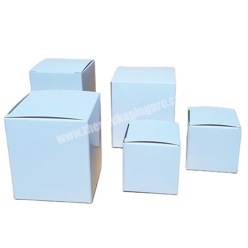 Custom white paperboard rigid box for candle packing box with custom design and logo