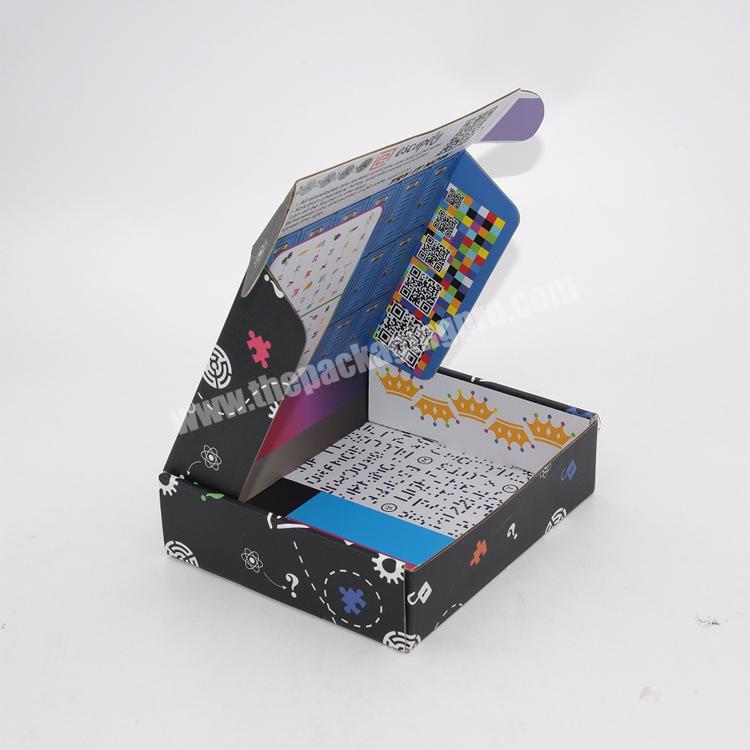 Customised Recycl Fold Up Holographic Small Cute Postal Shipping Box Black Packaging Clothing Paper Gift Plain Mailer Box
