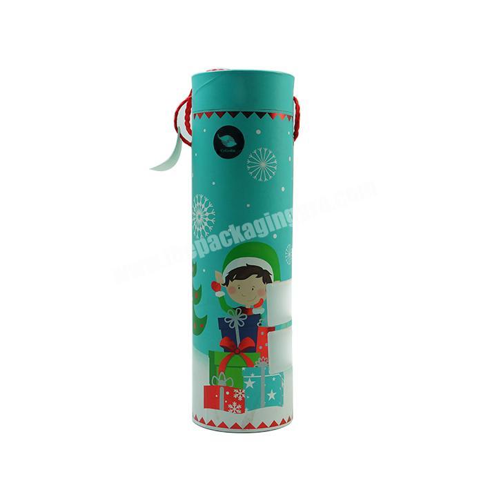 Customizable logo Christmas gift cylinder box round cosmetic paper tube cylinder packaging box sunscreen tube box ribbon packagi