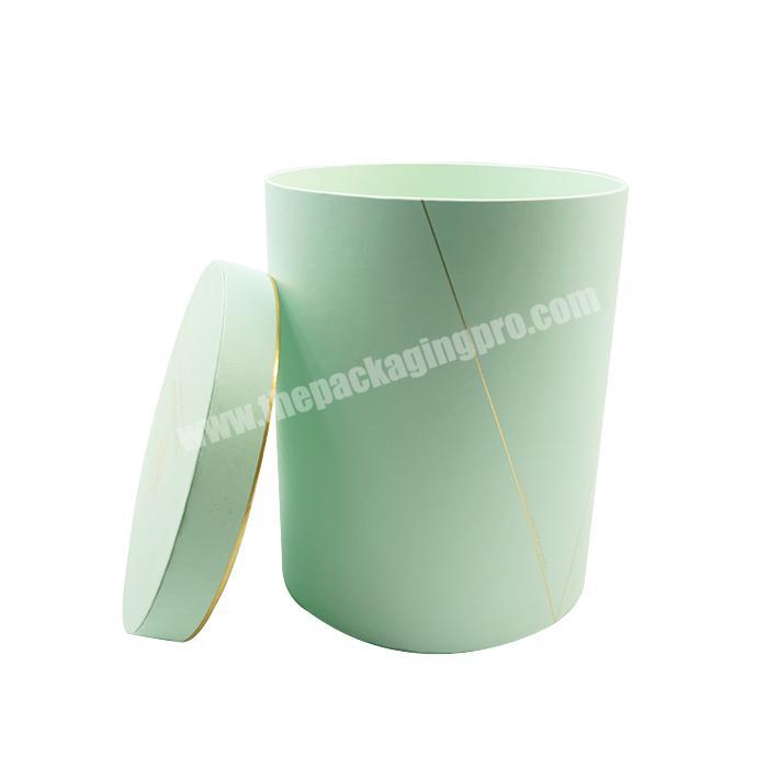 Customizable logo bronzing exquisite design mint green round cylinder small packaging gift box recycling craft paper tube