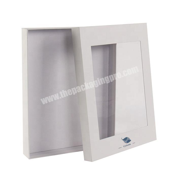 Customization Garment Clothing White Matte Rigid Gift Box With Window Dress Gift Packaging Box Cygedin