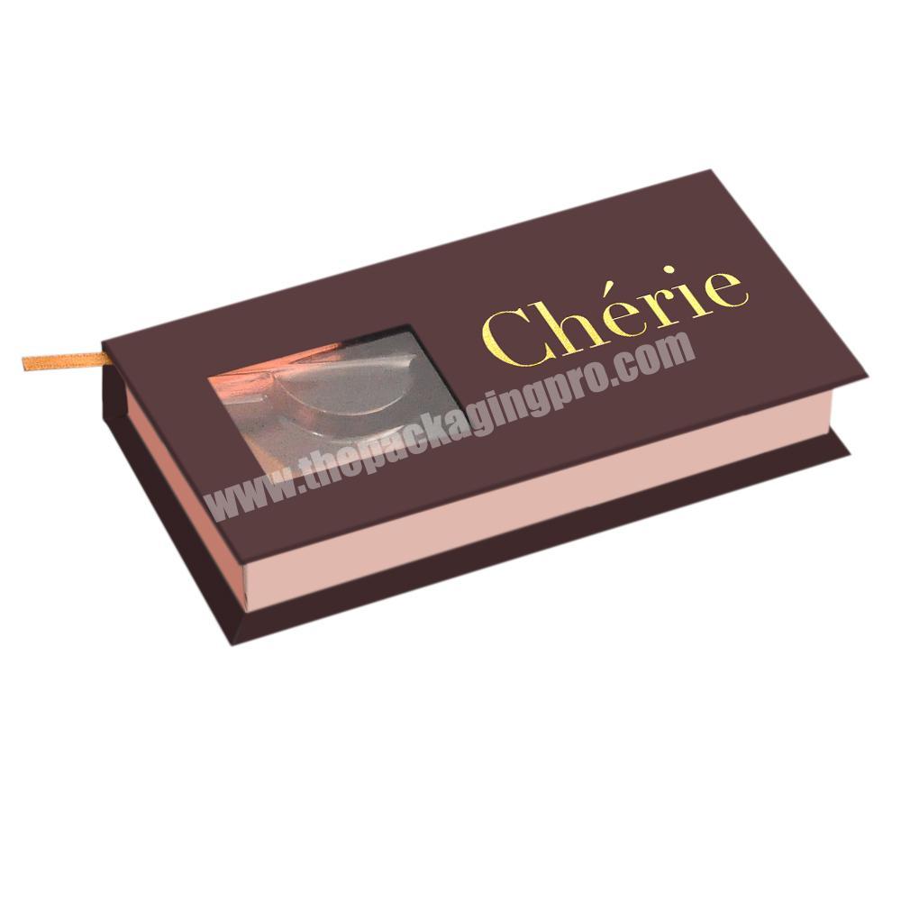 Customize Make Your Own Brown Magnetic Eyelash Boxes Private Label