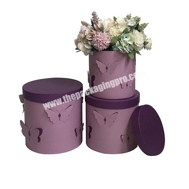 Customize Rose Packaging Round Cardboard 3d Flower Box For Flower Arrangements Round Portable I Love You Flower Box
