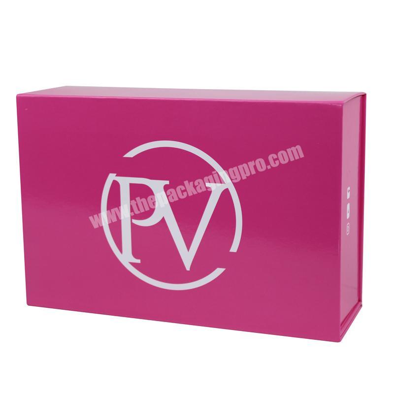 Customized Color Printed Paper Folding Magnetic Gift Box With With White Logo