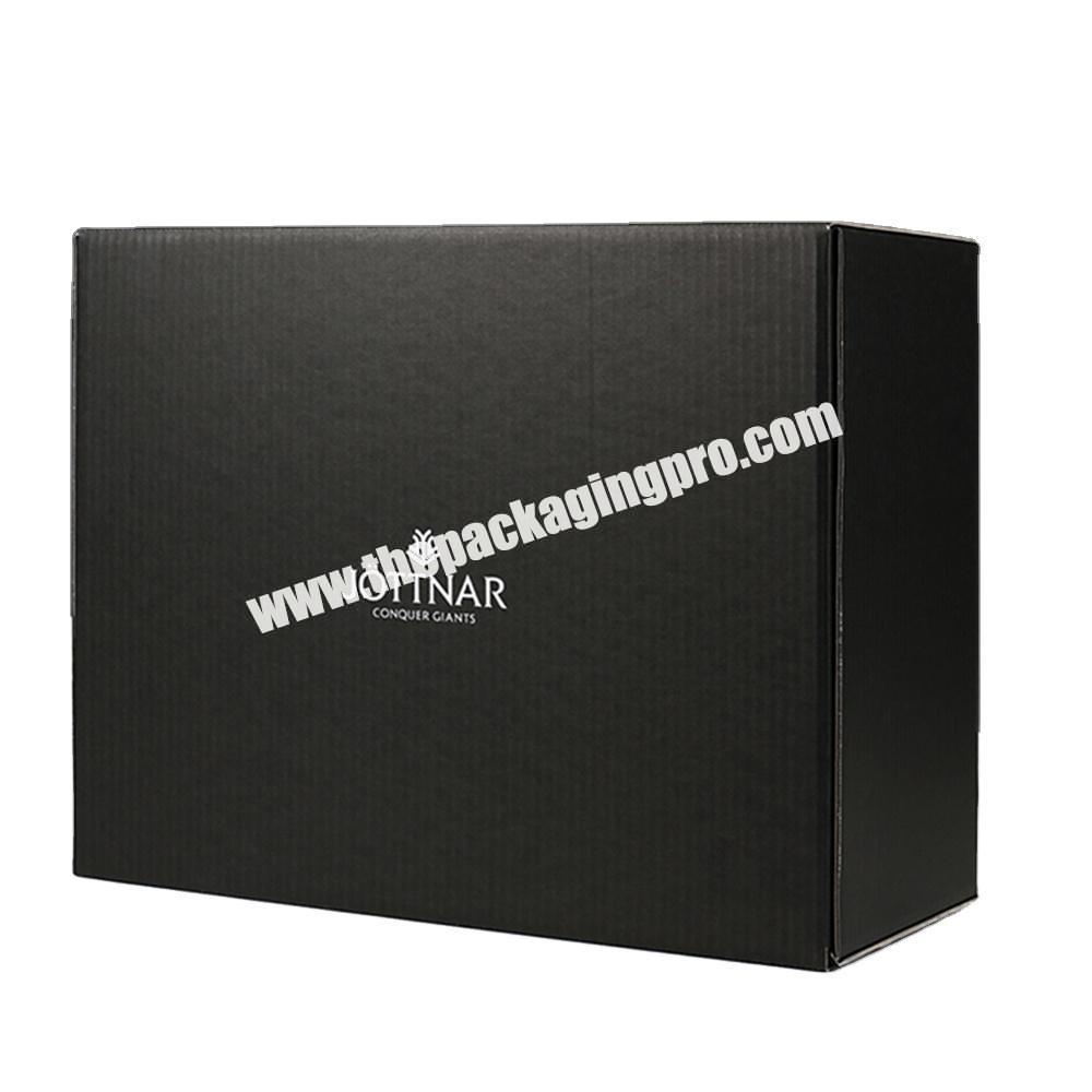 Customized Corrugated Cardboard Paper Black E-Commerce Shoe Packaging Mailer Shipping Box For Cloth