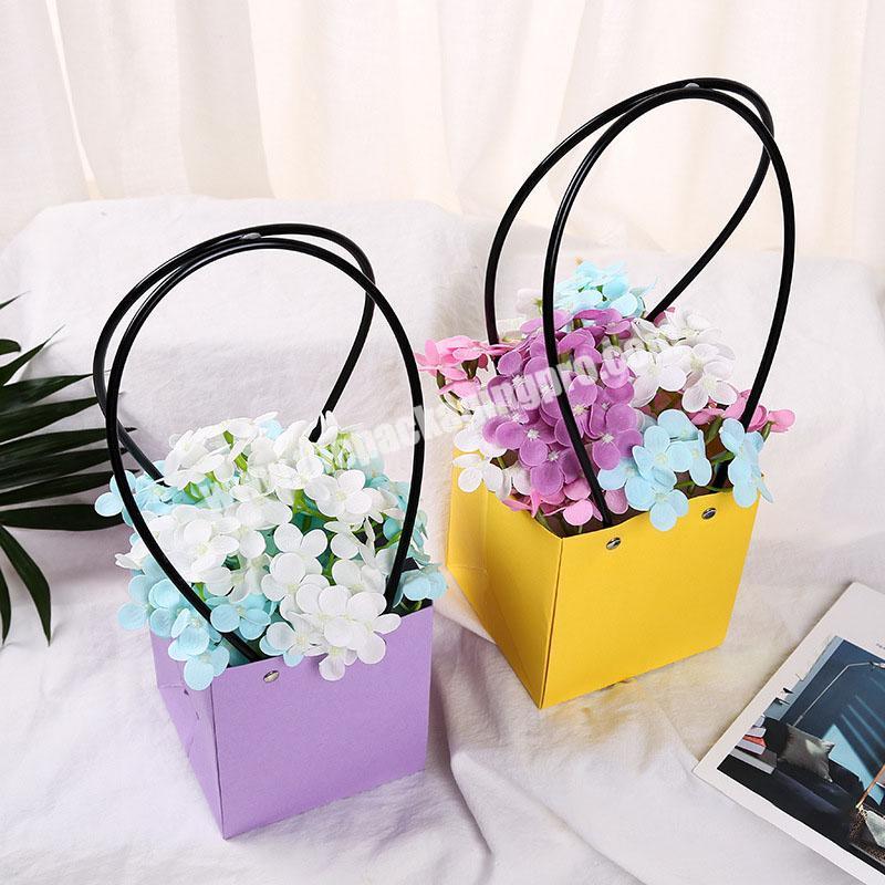 Customized Diy Waterproof Bouquet Kraft Florist Paper Gift Bags Valentine's Day Rose Flower Wrapping Box
