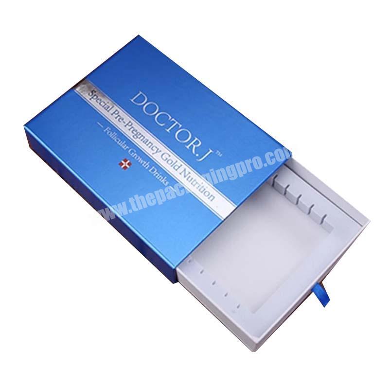 Customized Eco Friendly Paper Cardboard Packaging  Drawer Box For Skincare