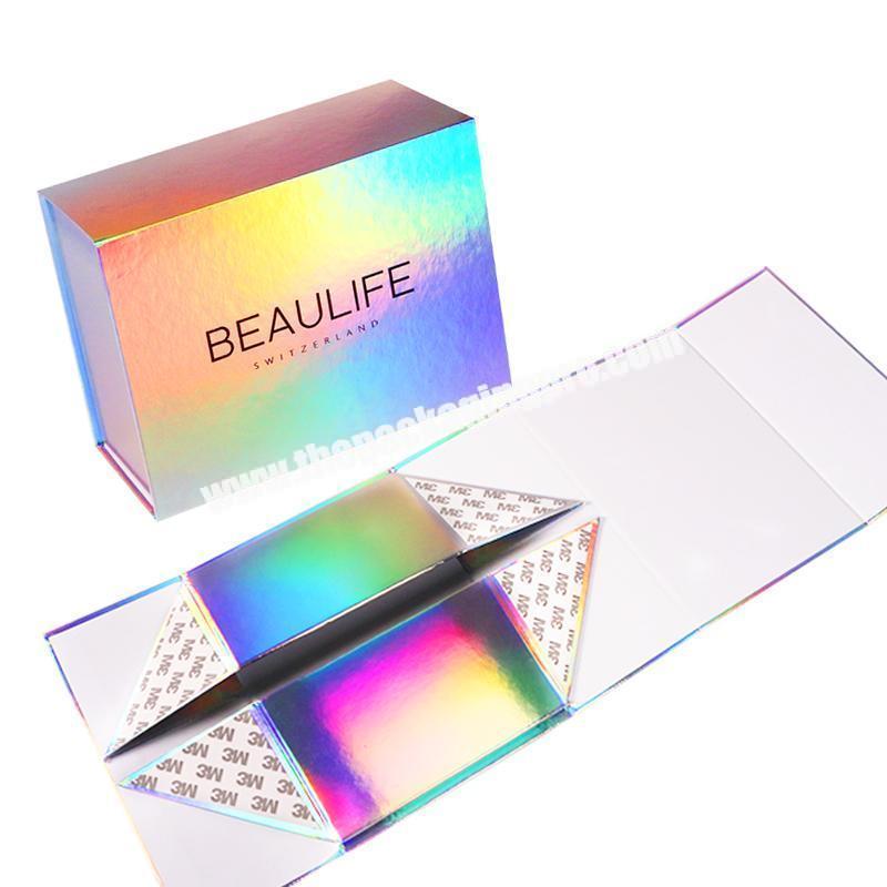 Customized Eco Printed Glitter Holographic Cosmetic Paper Packaging Boxes Luxury Gift Box with Custom Logo
