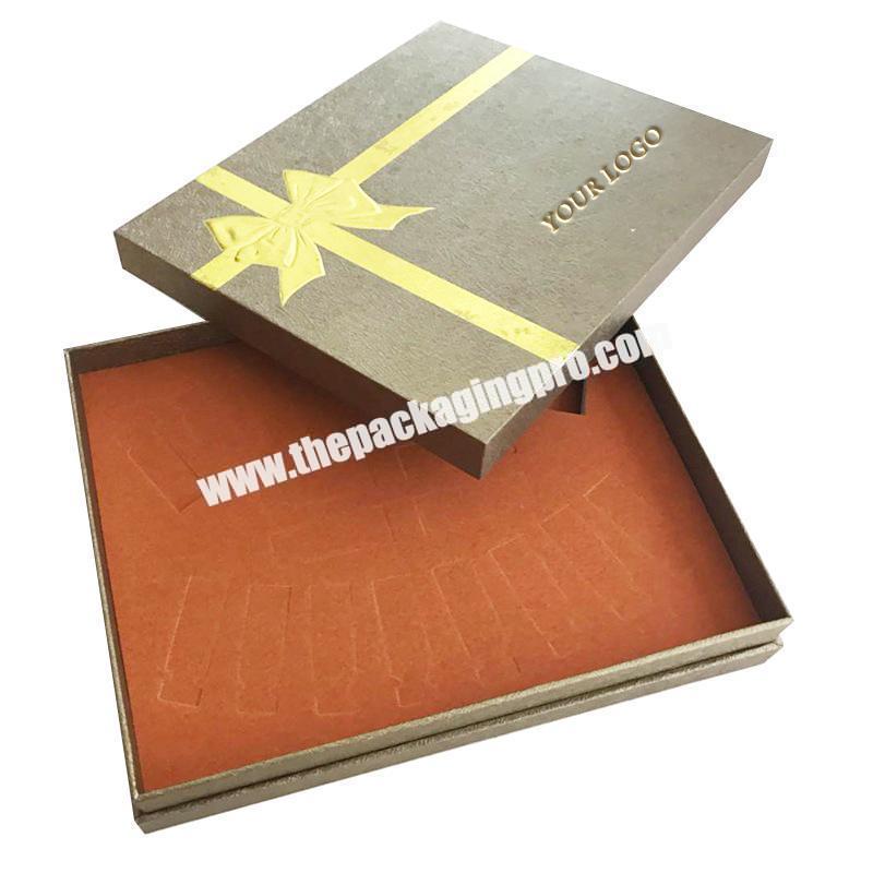 Customized Exquisite Gold Cardboard Cosmetic Packaging Gift Box With Eva Foam Insertion