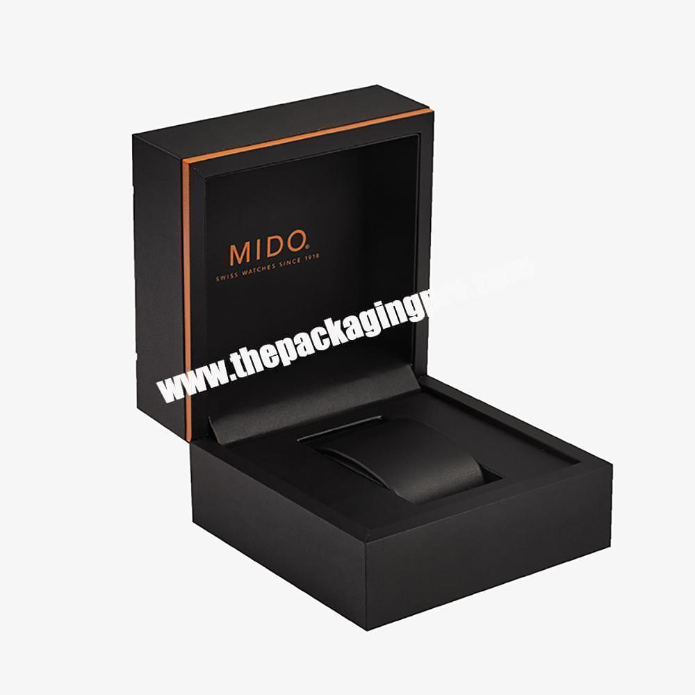 Customized Exquisite Luxury Black Single Watch Packaging Case Book Shaped Rigid Gift Boxes