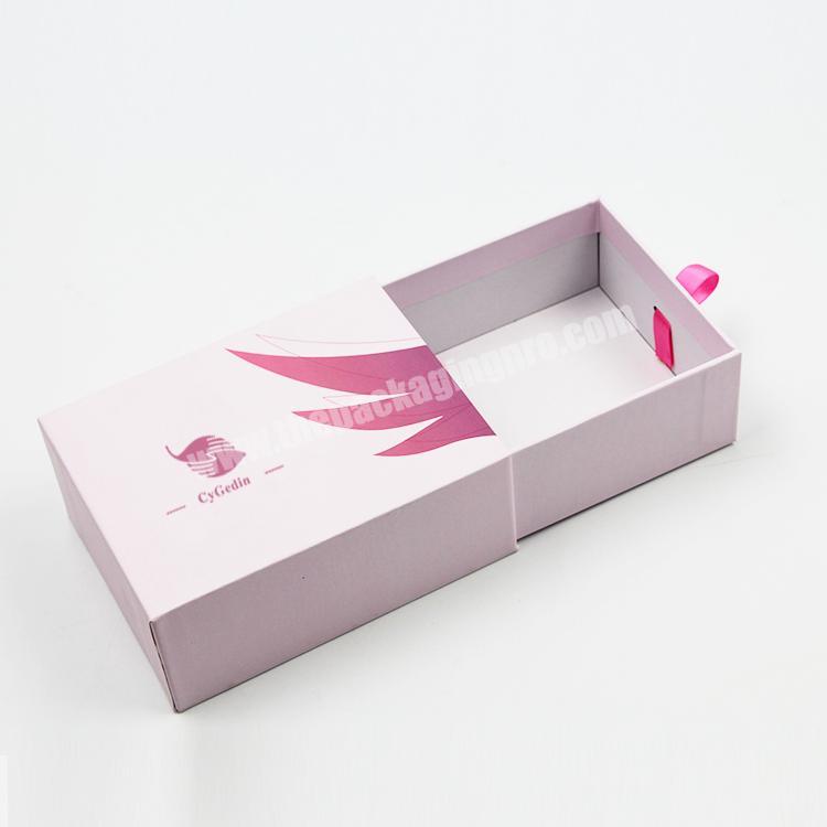 Customized Eyelash Box Wholesale Small Pink Fashion Packaging Custom Luxury Empty Paper Sliding Drawer Box for False Eyelashes