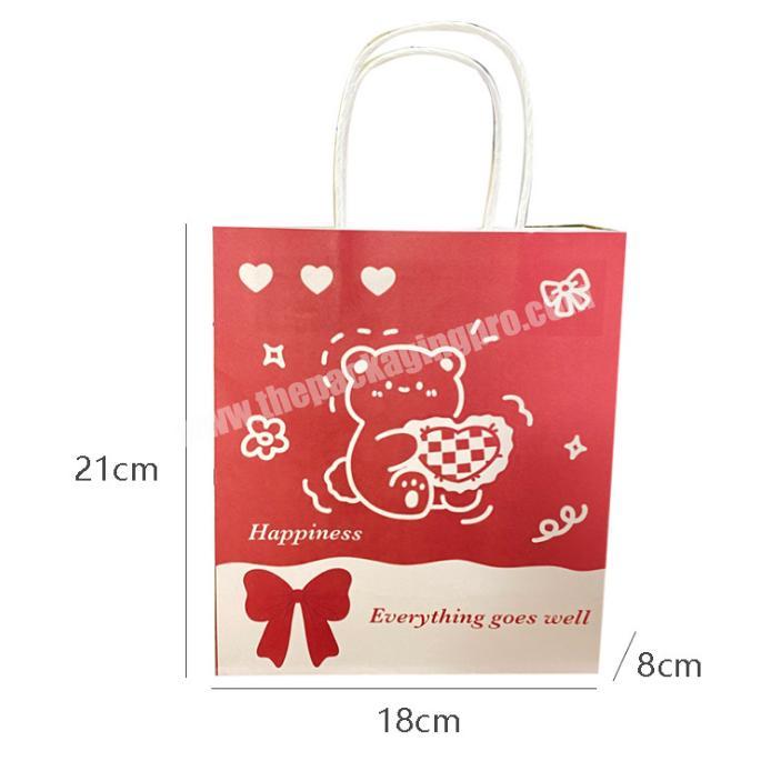 Customized Fancy Shopping Bag For Household Products Grocery Kraft Cutie Paper Bags