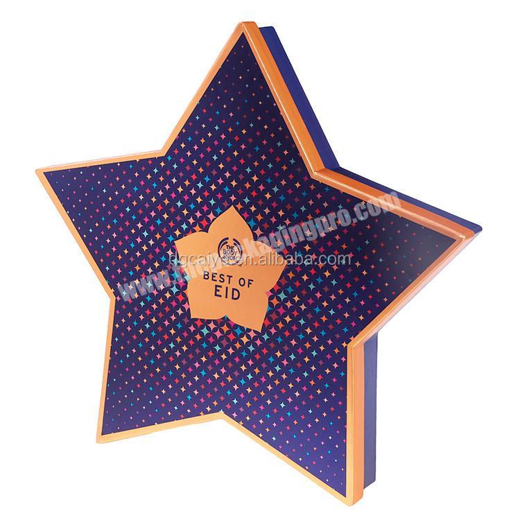 Customized Five-pointed Star Premium Gift Cardboard Box Silk Scarf Cosmetics Pentagon Packaging Flip Top box