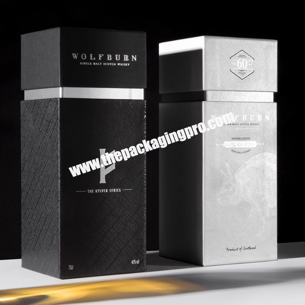 Customized Logo Rigid Greyboard Paper Packaging Perfume Cube Gift Boxes With Neck