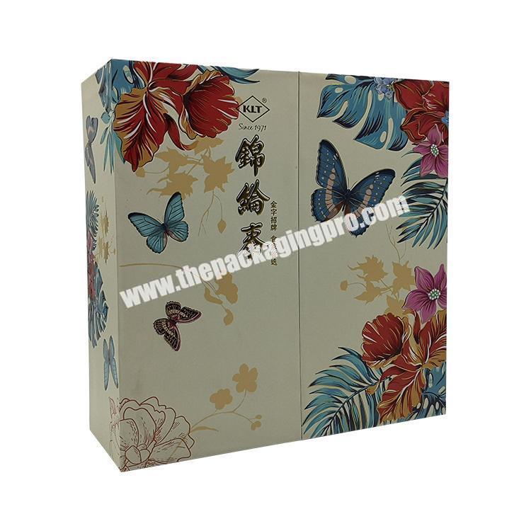 Customized Grey Board  Colorful Book Style Hardcover Paper Insert Moon cake Gift Box