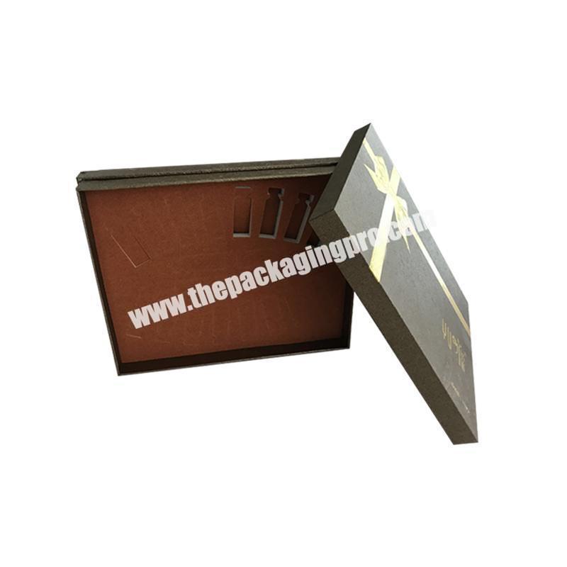 Customized Grey Board Luxury Brown Essence Cosmetic Products Packaging Gift Box