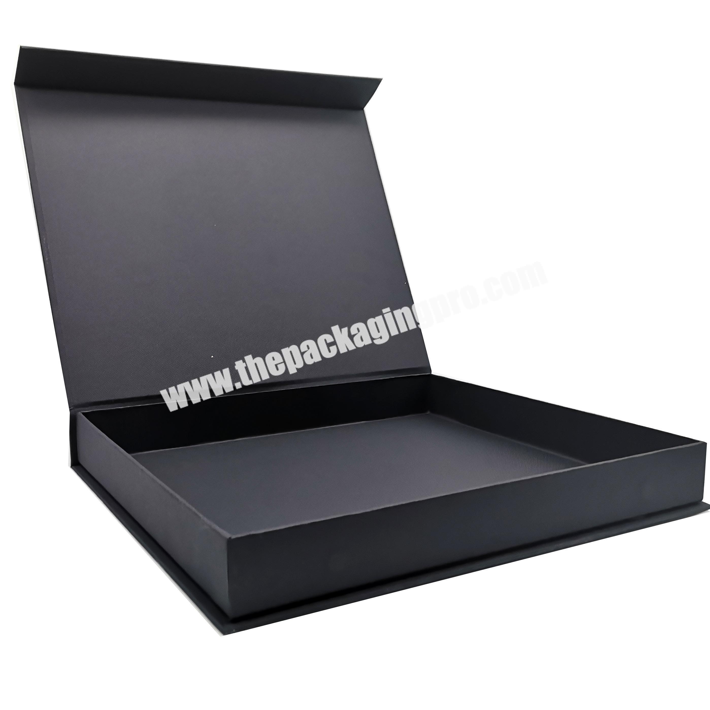 Customized Grey Board Magnetic Luxury Black Book Shape Rigid Packaging Gift Box