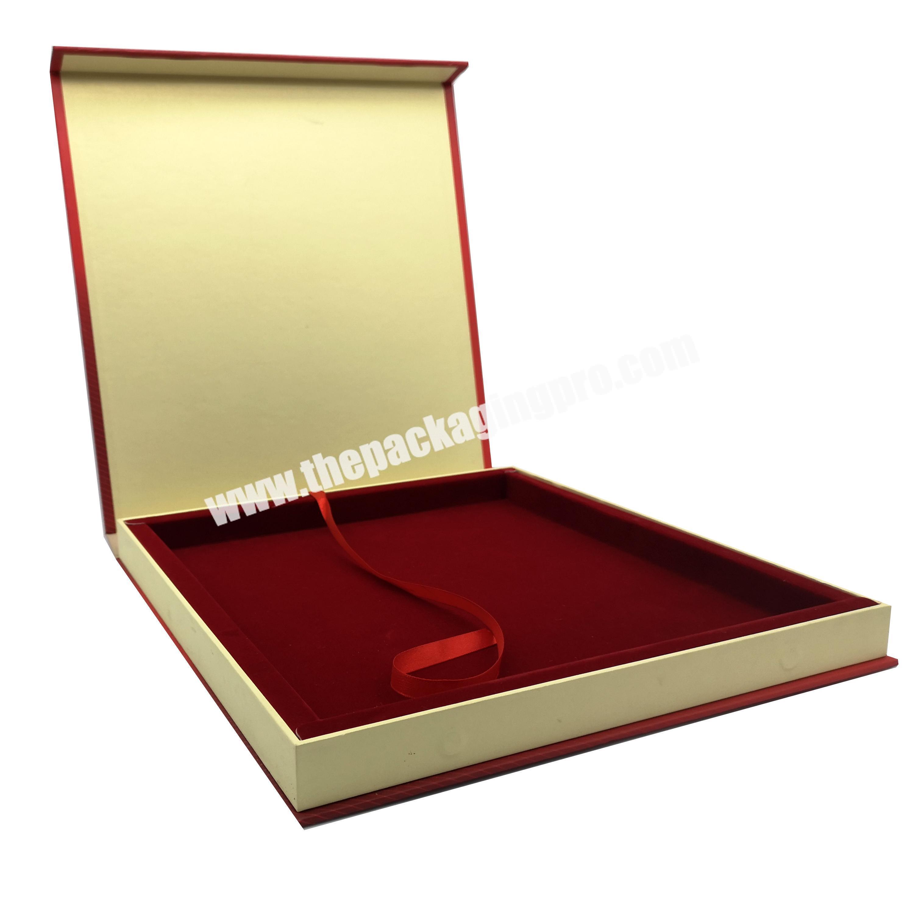 Customized Grey Board Magnetic Thanksgiving Anniversary Red Book Style Eva Insert Slim Gift Box