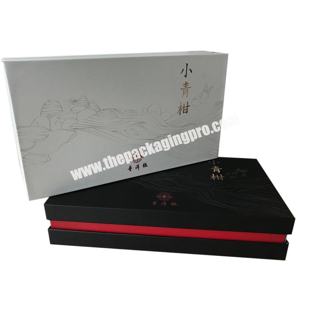 Customized Grey Board White High-quality Removable Lid  Cardboard Tea Box With Paper Insert