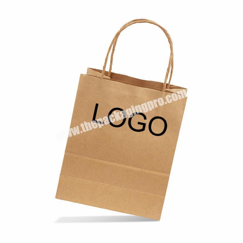 Customized Hot Selling High Quality Reusable Print Kraft Brown Shopping Paperbag Take Away Food Bag