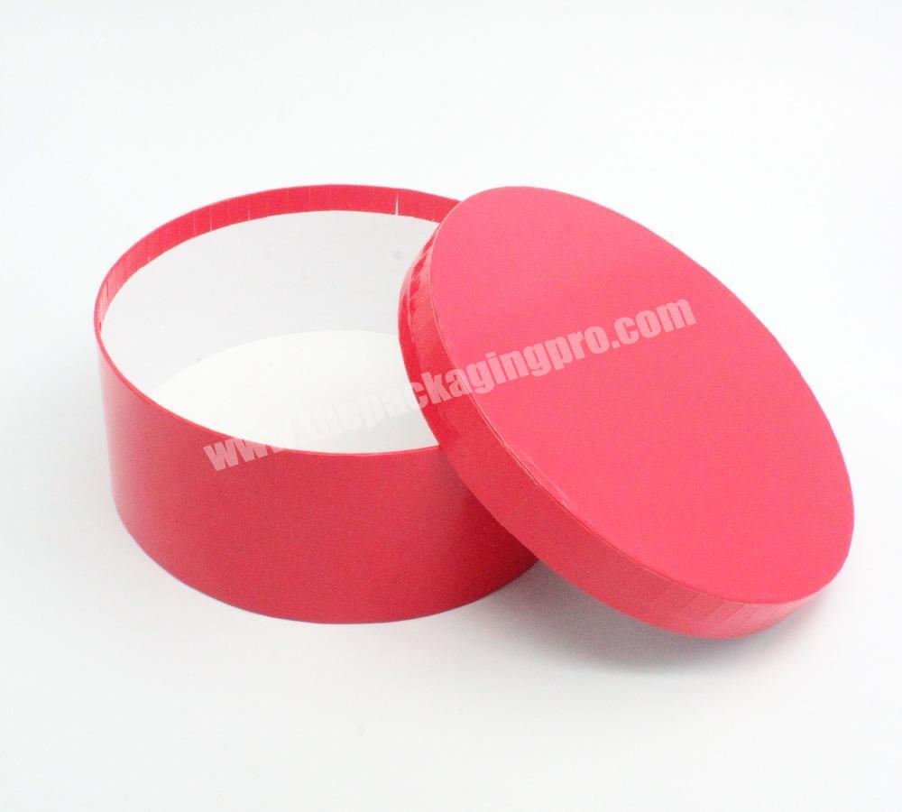 Customized Large Macaroons Round Box Gift Box In Red With Matt Lamination