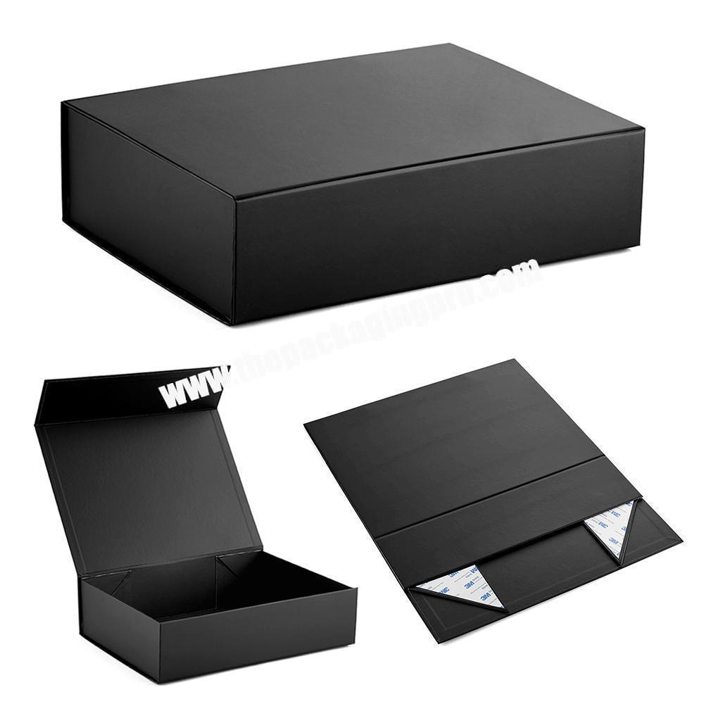 Customized Logo Foldable Black Magnetic Closing Rigid Cardboard Packaging Paper Gift Boxes