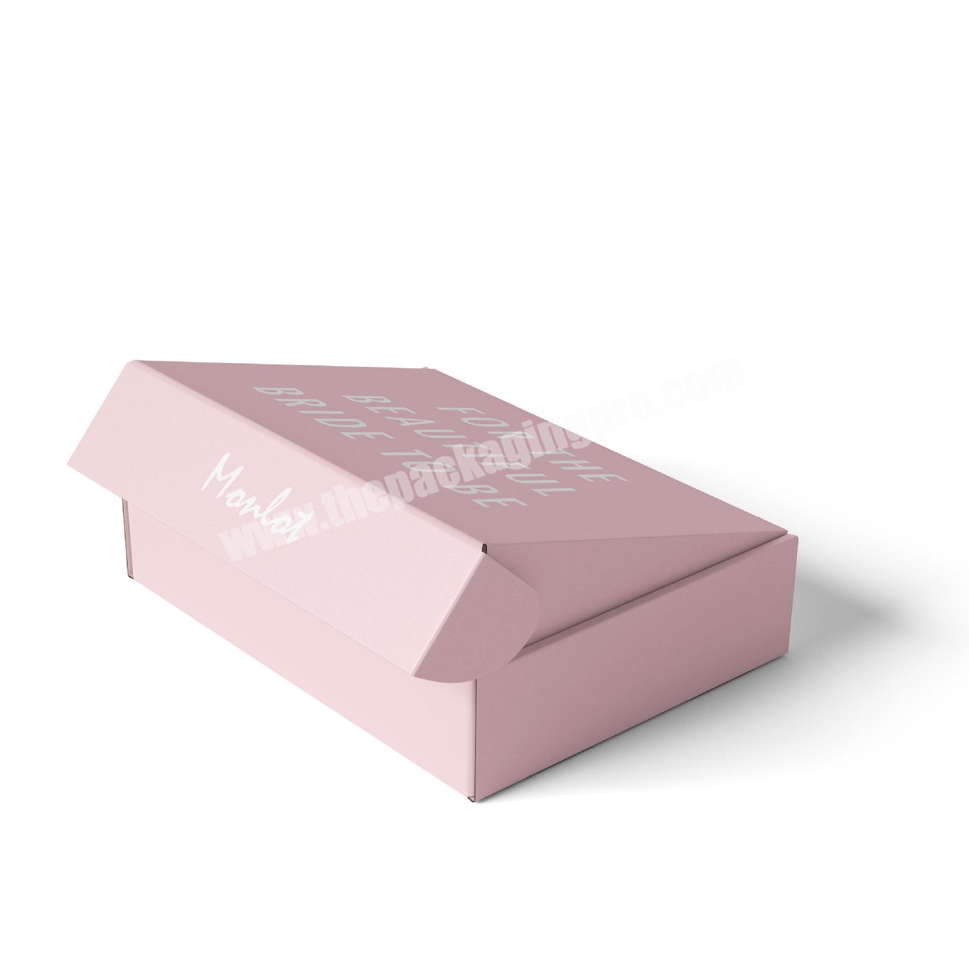 Customized Logo Design Double Wall Purple Pink Floral Corrugated Mailing Box For Packing