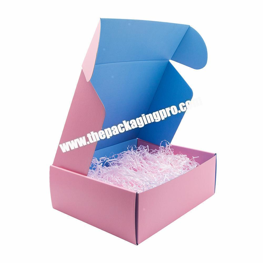 Custom Logo Pink Corrugated Cardboard Paper Packaging Tuck End Mailer Postal Shipping Box