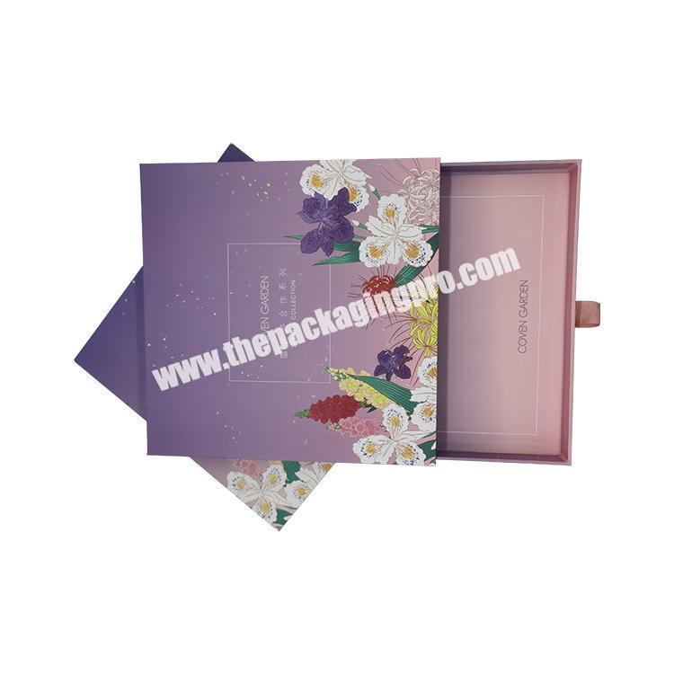 Customized Logo Luxury CMYK Printed Drawer Rigid Paper Packaging Gift Boxes For Silk Scarf