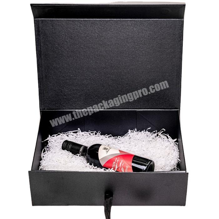 Customized Logo Magnetic Closure Lid Empty Purple Red Wine Gift Boxes For Water Bottles Paper Box