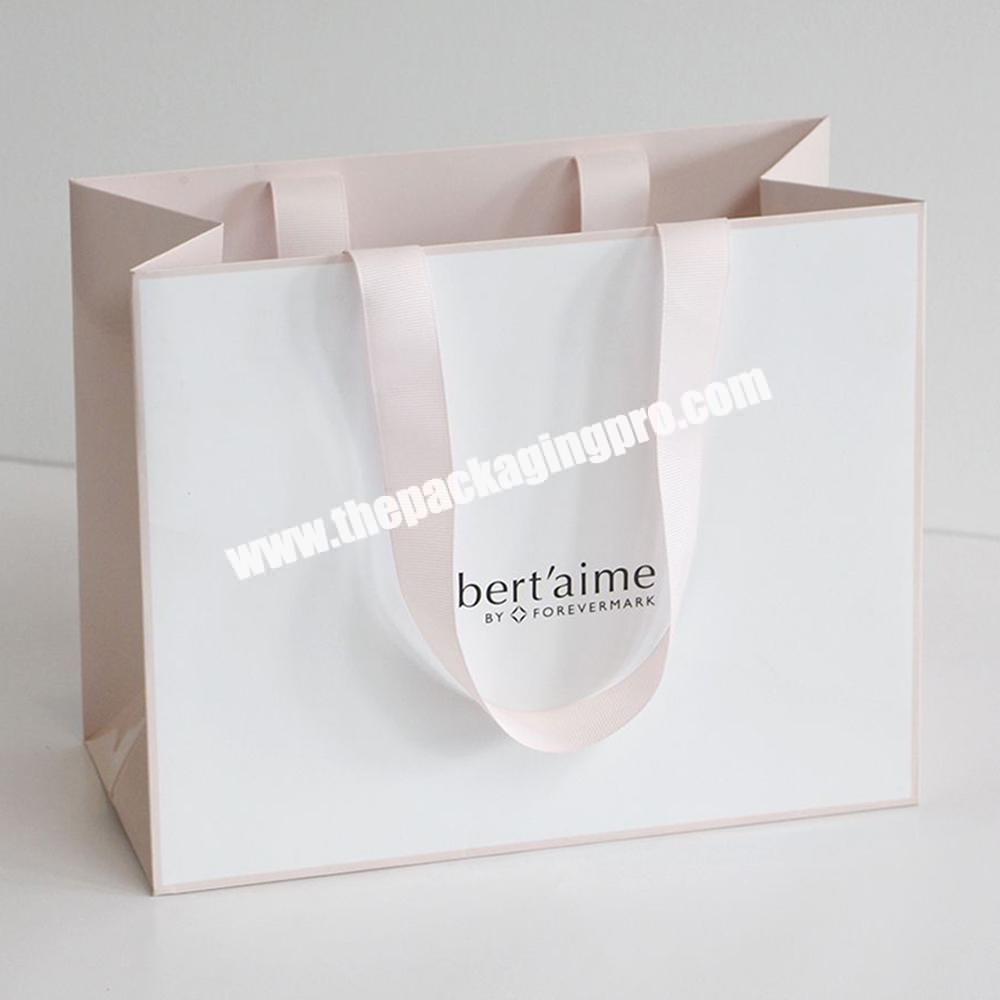 Personlized Logo Eco White Paper Clothing Jewelry Packaging Gift Shopping Bag Shoppingbag