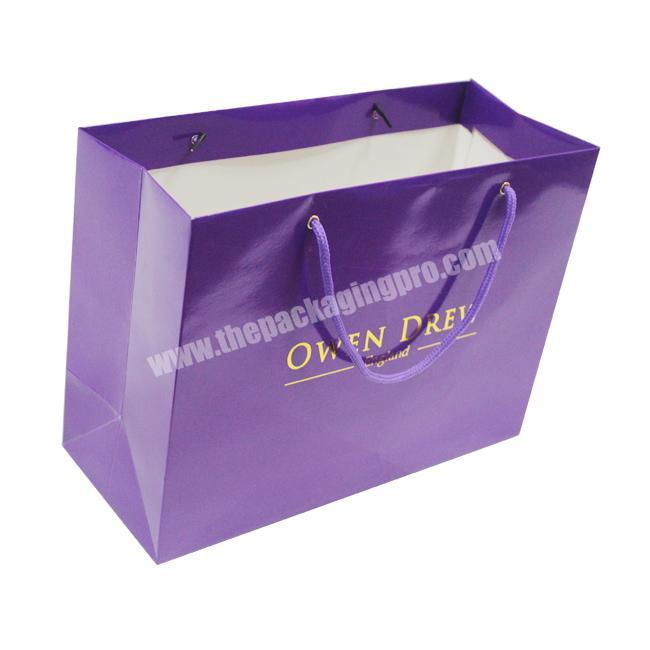 Customized Logo Silver Hot-Stamping Logo Luxury Paper Gift Paper Bag Printing Wholesale