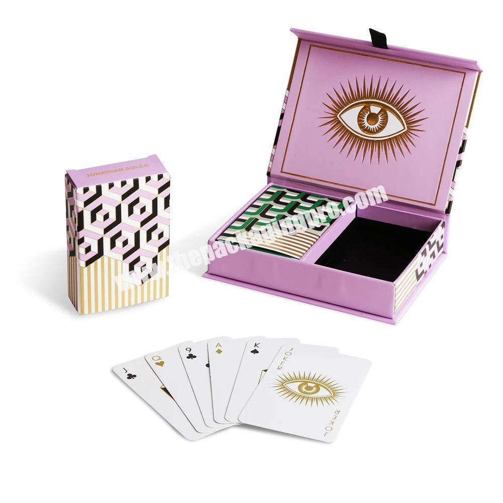 Customized Luxury Magnetic Colorful Book Style Poker Playing Game Card Packaging Gift Box