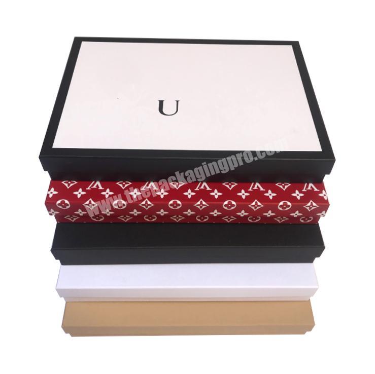 Customized Packaging Black Box 2 Piece Rigid Paper Packing Luxury Bulk Custom Printed Apparel Boxes