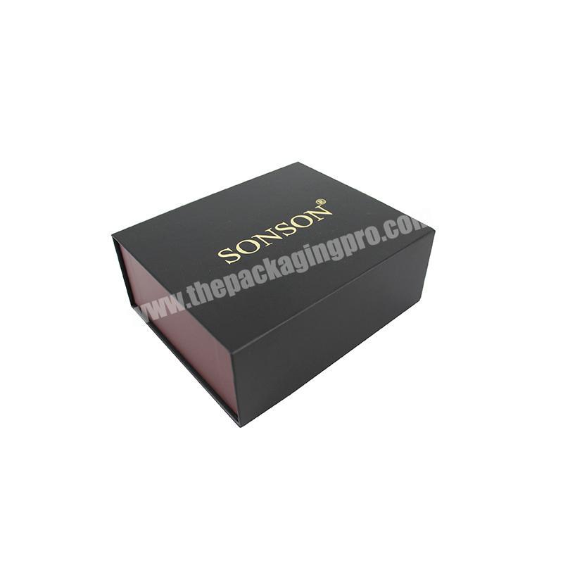 Customized Paper Box Black Magnetic Gift Box Magnet Closure Boxes Large Lid Paper Packaging  With Logo